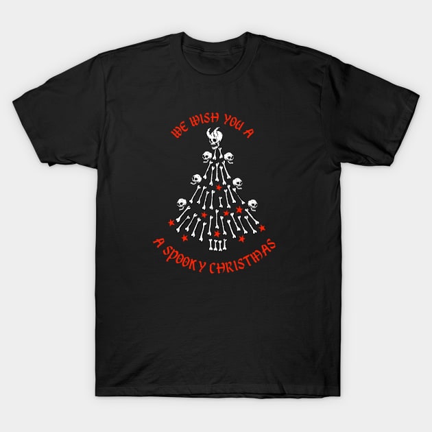 Gothic Skull Christmas Tree Spooky Christmas T-Shirt by Curio Pop Relics